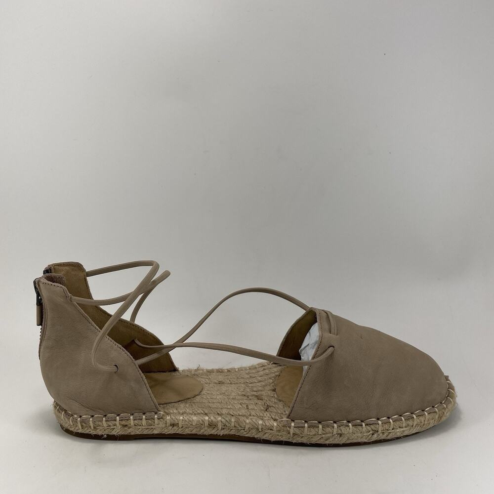 Eileen Fisher Lace-Up Espadrille Sandals Womens Size 9.5 Elastic Strap Close Toe